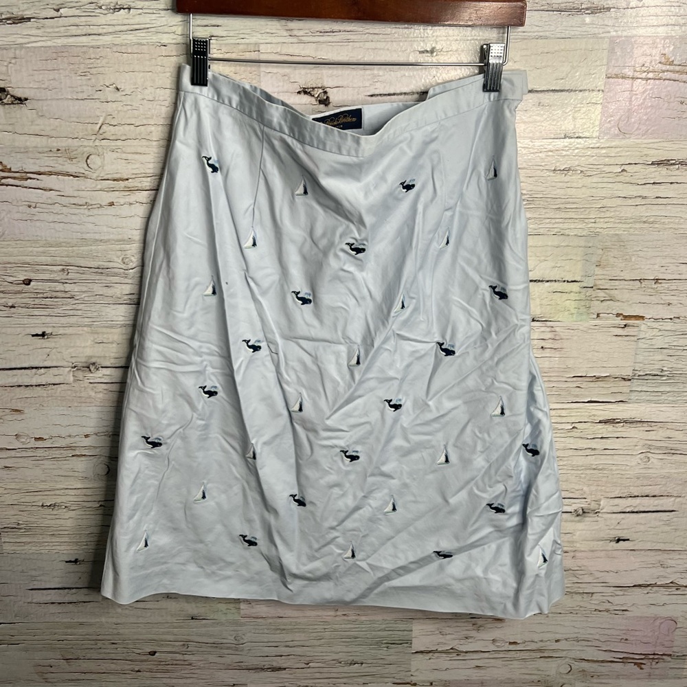 Brooks Brothers Whale and Sailboat Skirt Size 12 blue nautical